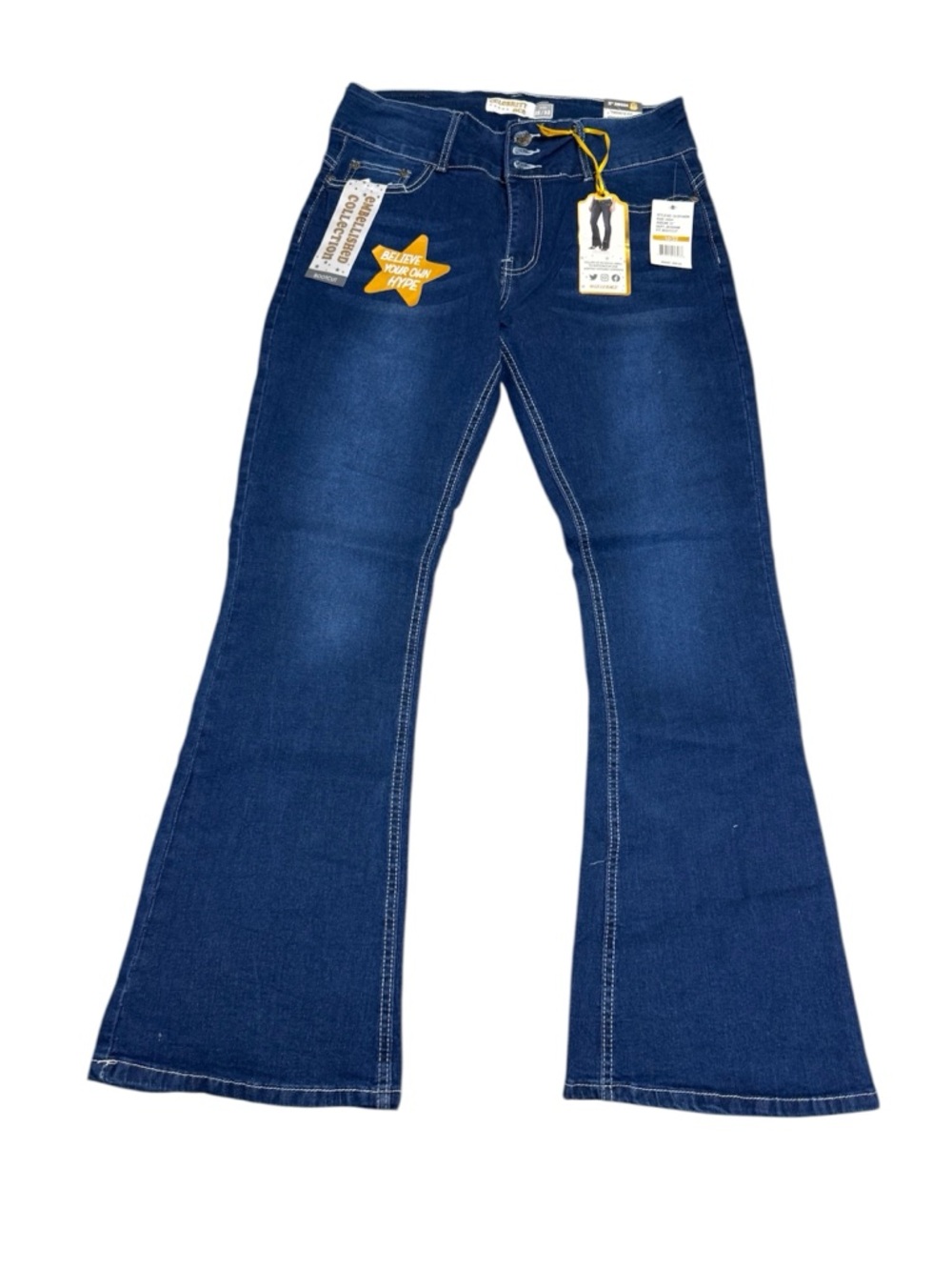 Dark Blue Flare Women's Jeans - Classic High-Rise Style